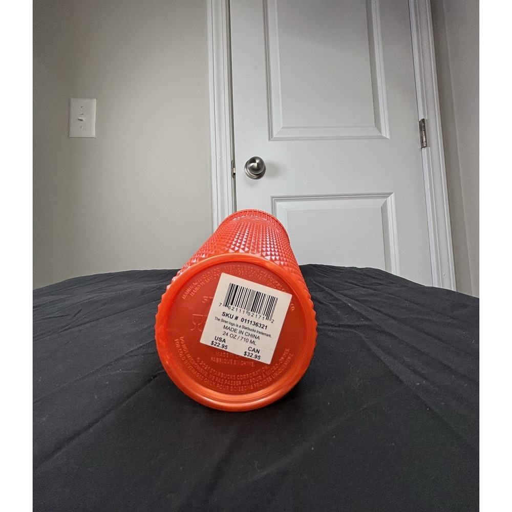 Starbucks Halloween‎ 2022 Orange Pearlized Studded Venti 24oz Tumbler NWT - Picture 3 of 3
